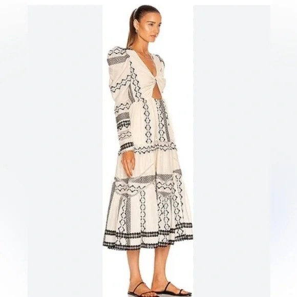 Hemant & Nandita | Moira Twisted Yoke Midi NWT Dress Sz. XS - Picture 4 of 10